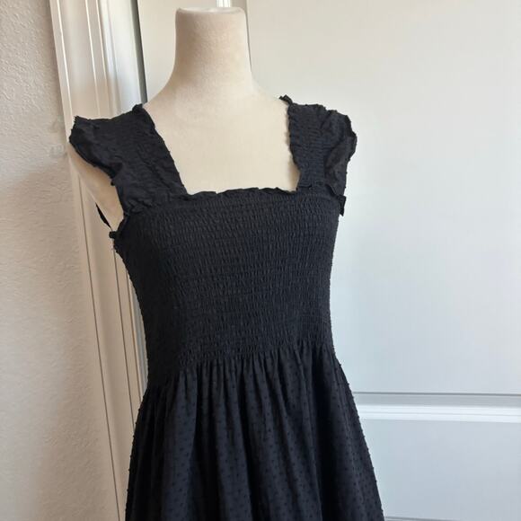 Kourt Calypso Women’s Swiss Dot Tiered Midi Dress Nap Style Black Sz L - Picture 3 of 12